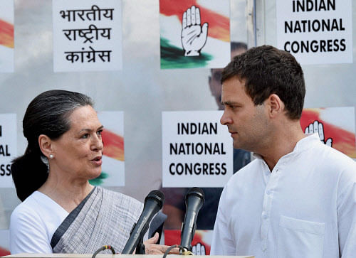 Congress president Sonia Gandhi and vice-president Rahul Gandhi. PTI file photo