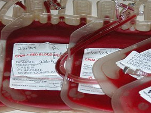 An acute shortage of blood and non-availability of blood of certain groups has been noticed in most of these hospitals. DH file photo
