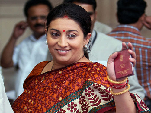 Human Resource Development Minister Smriti Irani. PTI file photo