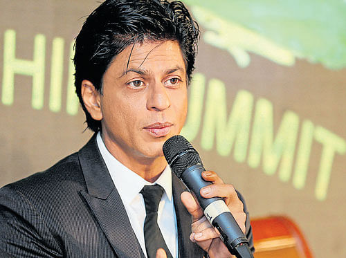 Shahrukh Khan speaks at IIMB Alumni Leadership Summit in the City on Friday.