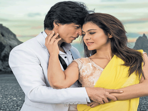 Awesome Twosome  Actors Shah Rukh Khan & Kajol in a still from 'Dilwale'.