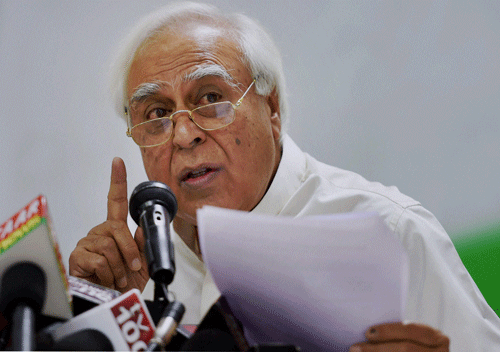 The Congress, however, seemed to be trying to wriggle out of its stand of disrupting Parliament last week as former Union minister Kapil Sibal said the party would restart printing the National Herald newspaper, established in 1938 by the country's first prime minister Jawaharlal Nehru. PTI file photo