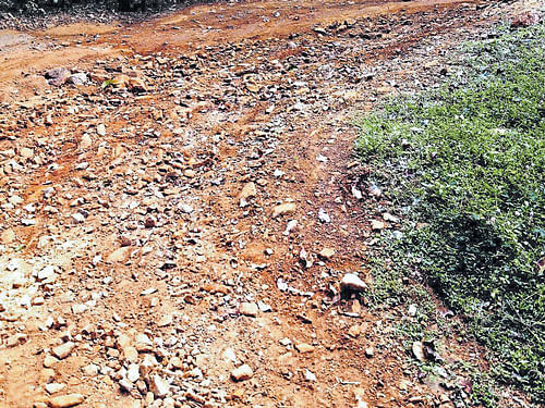 The Hirebail-Yedur road is in a bad condition. DH photo