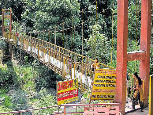 A file photo of a hanging bridge near Abbey Falls. DH photo