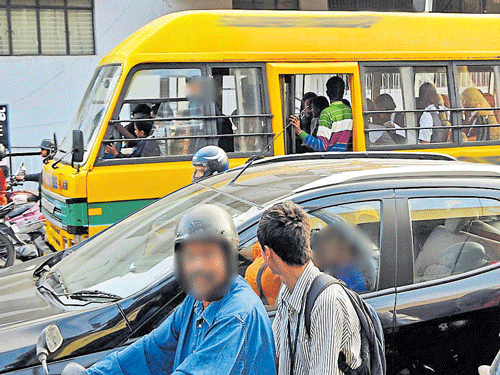 daily ordeal School-going children are bearing the brunt of chock-a-block roads.