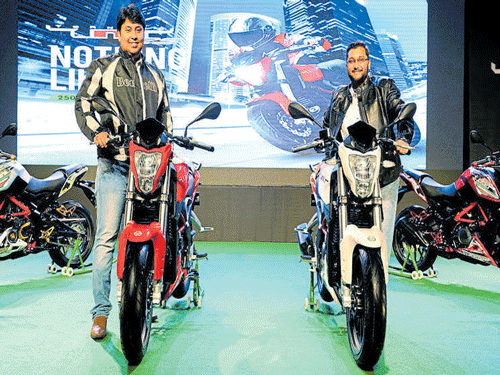 DSK Motowheels COO Shivpada Ray (left) and  Chairman Shirish Kulkarni at the launch in Pune on Friday.