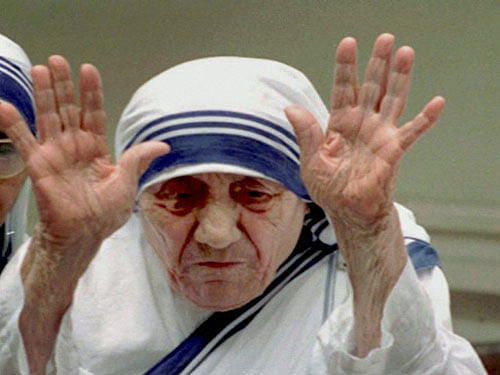 Mother Teresa, 87, passed away in 1997 at Kolkata and was beatified in 2003 by the late Pope John Paul II after the miraculous healing of Besra. PTI file photo