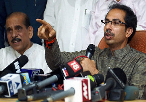 Shiv Sena is the partner in both the government at the Centre and in Maharashtra. pti file photo