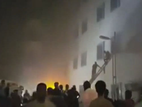 Fire at Jazan General Hospital. Courtesy: Youtube