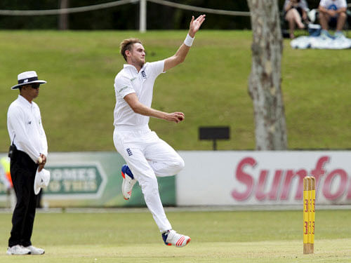 Broad bowled Stiaan van Zyl and had Hashim Amla caught behind to reduce South Africa to 14 for two, negating any advantage the hosts might have had after taking six English wickets in an extended morning's play. Reuters photo