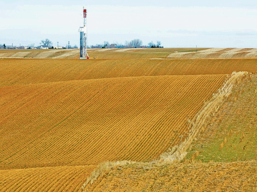drilled and dry: A shale oil well owned by Anadarko Petroleum in Berthoud, Colorado. Though the wells are ready to go, Anadarko is not planning to produce a drop of crude from the area for at least another year because the price of oil is now so pitifully low. nyt