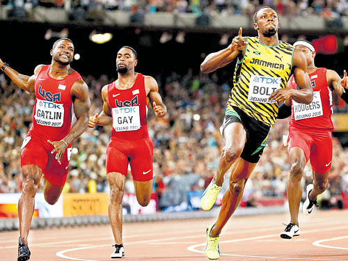 Usain Bolt dispelled the clouds that surrounded his fitness with an enthralling win over Justin Gatlin in Beijing.
