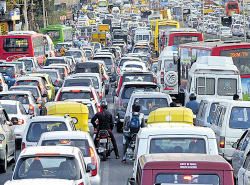 Bengaluru is among seven cities in India where traffic is a nightmare. DH&#8200;file photo