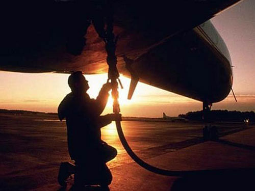 Aviation Turbine Fuel (ATF) price in Delhi was reduced by Rs 4,428 per kilolitre (kl) or 9.99 per cent to Rs 39,892.32 per kl, oil companies announced today. Reuters file photo