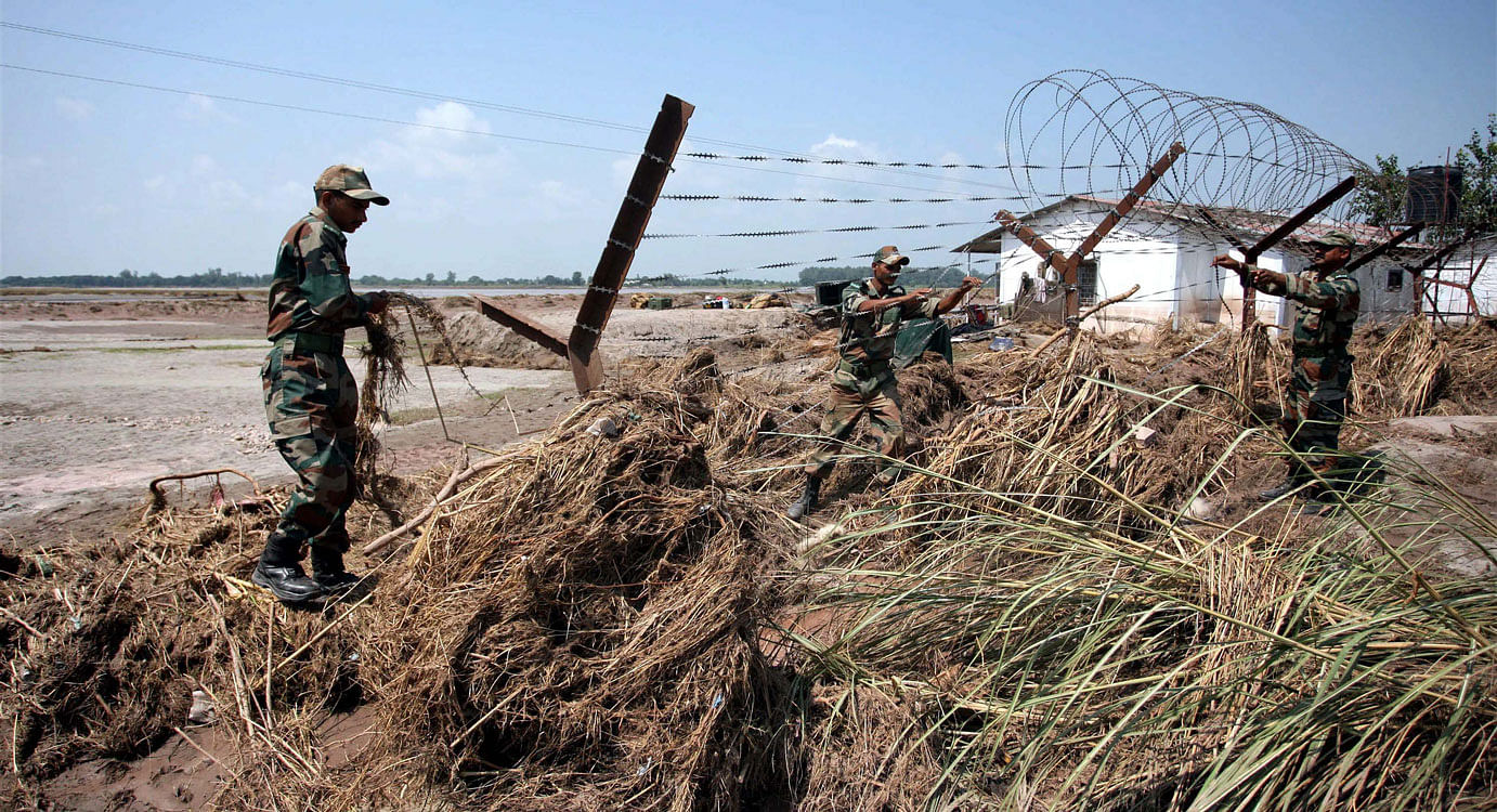 Senior BSF officials also visited Bamiyal, a village located in Pathankot, and took stock of the unfenced and riverine areas along the border with Pakistan. file photo