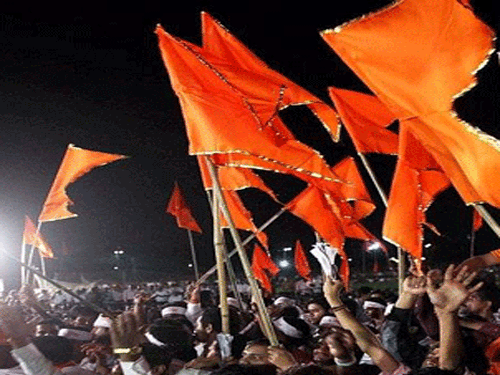 Shiv Sena flags, pti file photo