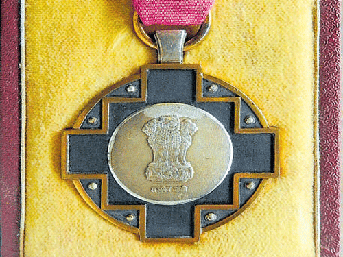A file photo of Kuvempu's Padma Vibhushan medal that was stolen.