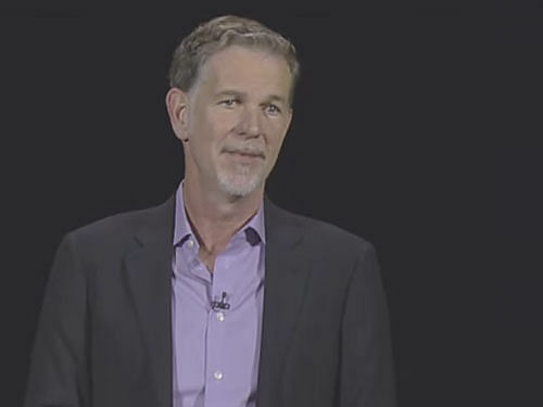 Netflix Co-founder and CEO Reed Hastings . Video grab