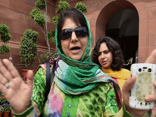 In the absence of her father, the first biggest challenge for Mehbooba would be to keep her flock together. pti file photo