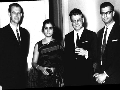 The author (extreme right) and his wife with Karl-Heinz Martin and Franz Prussakowsky (extreme left).
