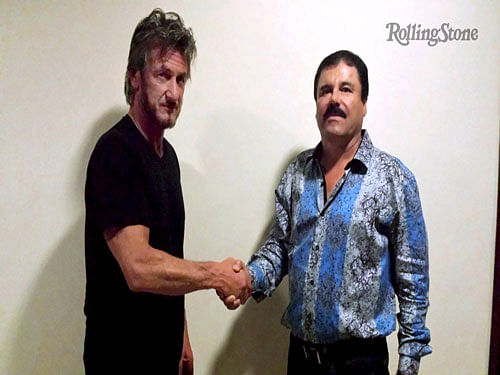 Sean Penn with drug lord Joaquin "El Chapo" Guzman, reuters photo