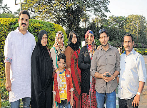 FRANK VIEWS (From left) Shahid, Jameela, Najya, Sameera, Sajilath, Sajad, Salim and Shahal (child). DH PHOTO