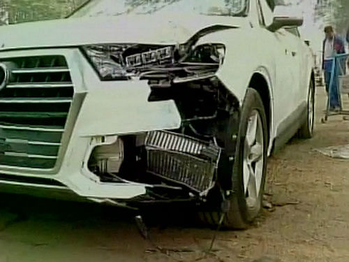 Speeding car hit Corporal Abhimanyu Gaud in Kolkata, road was closed temporarily for R-day rehearsal. Courtesy: ANI