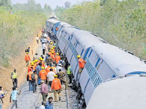 The Anekal train accident in February 2015 left ten  passengers dead and 150 injured. DH file photo