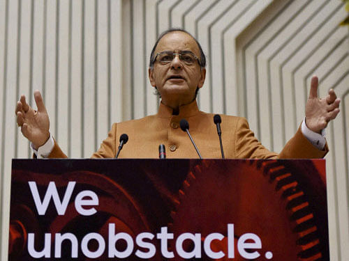 Finance Minister Arun Jaitley said the efforts over the last few years have been 'to restrict the role of the state, essentially as a facilitator' and the aim now is to reduce obstacles and make the tax regime friendlier. PTI photo