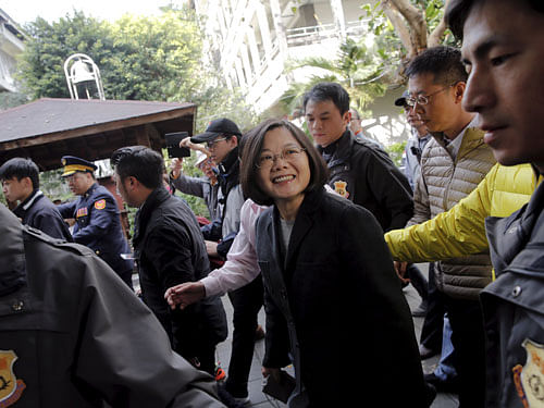 Tsai Ing-wen of Taiwan's main opposition party will become the island's first female president after the ruling Kuomintang conceded defeat in polls today, as voters turned their backs on closer China ties. Reuters file Photo