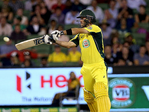 Australia's Glenn Maxwell bats against India during their One Day cricket match at the Melbourne Cricket Ground. Reuters Photo