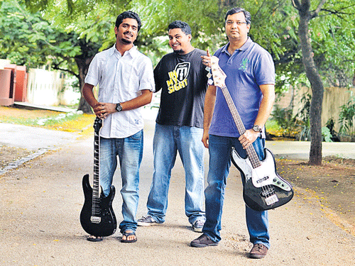 determined (From left)Ajay Akhnoor, Darshan Sirigi and Ernest Abraham.