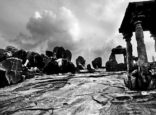 'The Silence of Hampi' captures the unique artistic perception and experience of Prabuddha Dasgupta against the melancholic and deserted landscape.