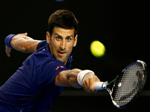 Djokovic beat French promising talent Quentin Halys 6-1, 6-2, 7-6 (7-3) to enter the third round in Australia Open. Reuters Photo.