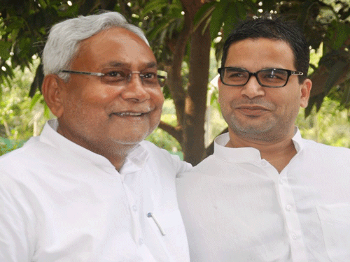 Bihar Chief Minister Nitish Kumar and Prashant Kishor. Courtesy: Twitter