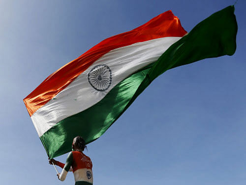 The flag is 66 ft in height, 99 ft in width and it is hoisted on a 293 ft tall pole. Till yesterday, the country's largest and tallest Tricolour, 96 ft X 64 ft in dimension, was flying on a 250 ft high pole in Faridabad. It was hoisted last year. Reuters file photo for representation only