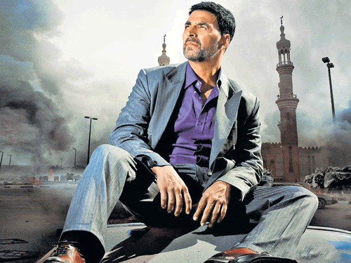Fighting it out Akshay Kumar, in a still from the film 'Airlift'.