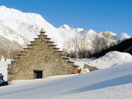 A stone barn
