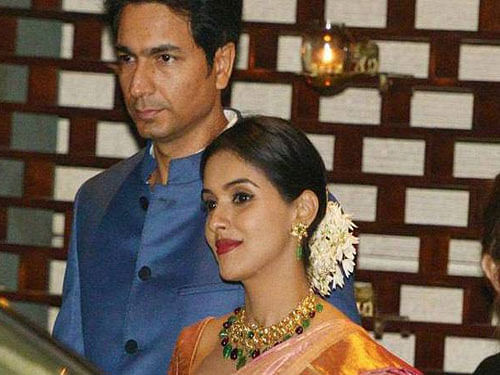 Actress Asin Thottumkal and husband Rahul Sharma , screen grab