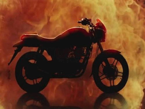 Bajaj Auto purchased the Vikrant metal and processed it to be a part of its new brand being unveiled on February 1. Image courtesy Twitter.