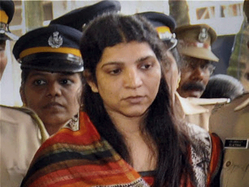Kicking up a political storm this morning, Saritha, who appeared before the Justice Sivarajan Commission at Kochi, trained her guns against the CM and his senior cabinet colleague and Power minister, Aryadan Muhammed. PTI File Photo.