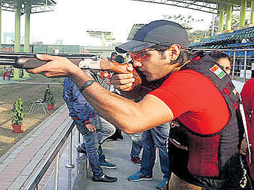 focussed Keynan Chenai won the fourth place in the trap event at the Asian Olympic Qualifying event on Thursday.