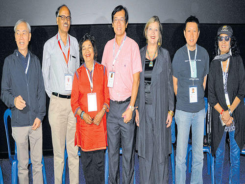 (From left) Wong Tuck Cheong, Aruna Vasudev, Nick Deo Campo, Anne Demy-Geroe, Philip Cheah and Lekha.   DH PHOTOS&#8200;BY&#8200;BH Shivakumar