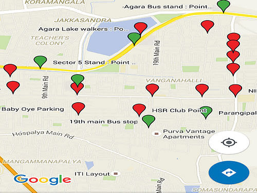The locations for the cycle stands have been identified with the help of Google maps.