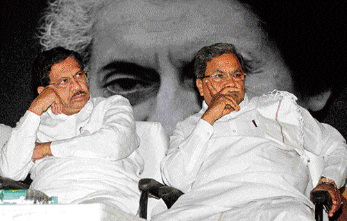 Karnataka Chief Minister Siddaramaiah and Home Minister G. Parameshwara. DH file photo