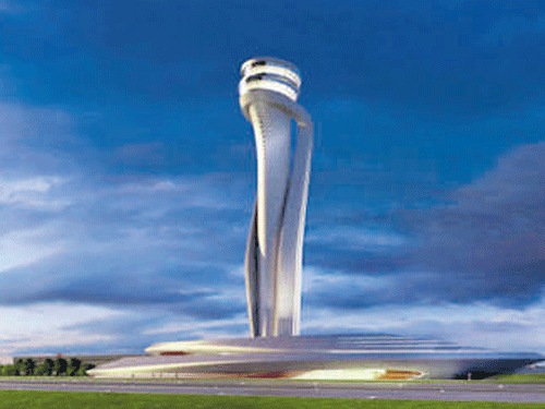 A tulip tower at Istanbul airport
