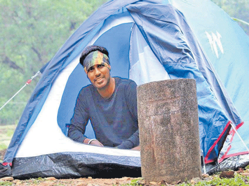 adventurous Nanda Kumar camping at Sakleshpur.
