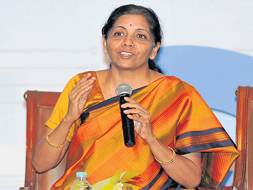 nion Minister of Commerce and Industry Nirmala Sitharaman speaks at the inauguration of the IESA Vision Summit 2016 in Bengaluru on Thursday. DH Photo.
