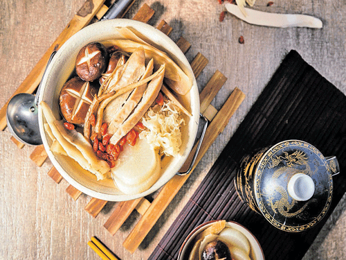 delicious Chicken noodle soup is a signature dishes served during the festival.