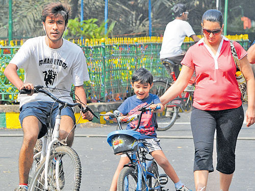 Cubbon Park has turned out be the best place for children to learn cycling on Sundays, with no vehicles zipping by.